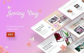 春天节日主题PPT演示文稿模板 Spring Day – Powerpoint Template