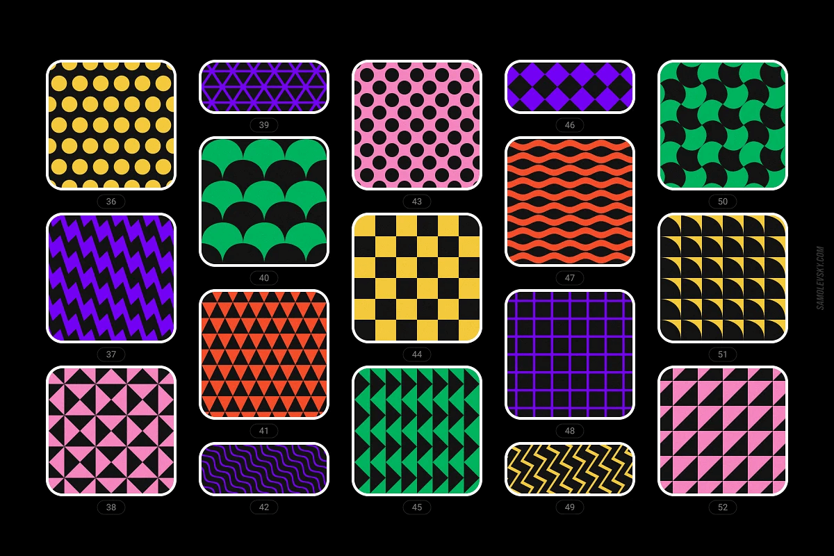 潮流现代优雅极简时尚几何无缝拼接图案素材合辑 Bold geometric seamless patterns 图标素材 第8张