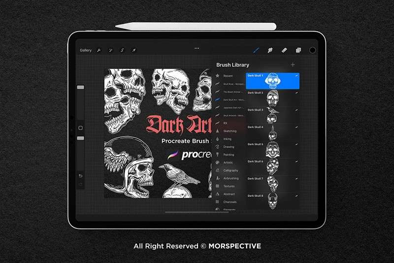 街头潮流骷髅头图案Procreate笔刷 笔刷资源 第2张