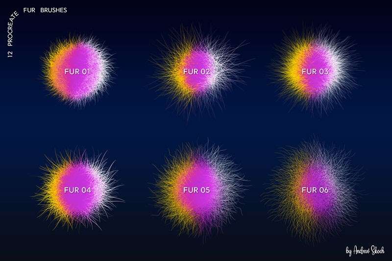 12个动物绒毛Procreate笔刷 笔刷资源 第2张