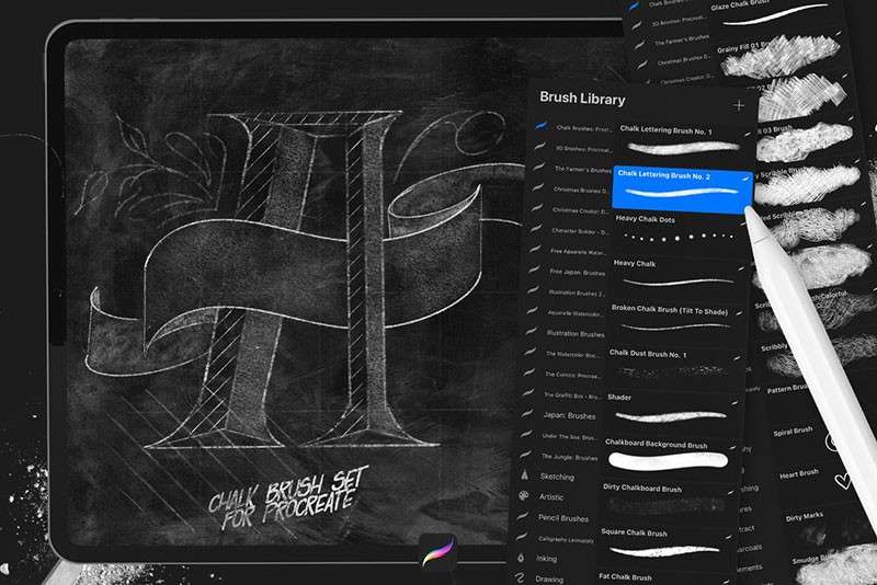 逼真的粉笔字效果Procreate笔刷 笔刷资源 第8张