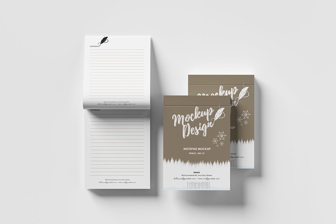 A6尺寸记事本开页效果图样机 Notepad A6 Open Mockup 样机素材 第4张