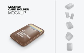 真皮卡片夹品牌设计样机 Card Holder Mockup