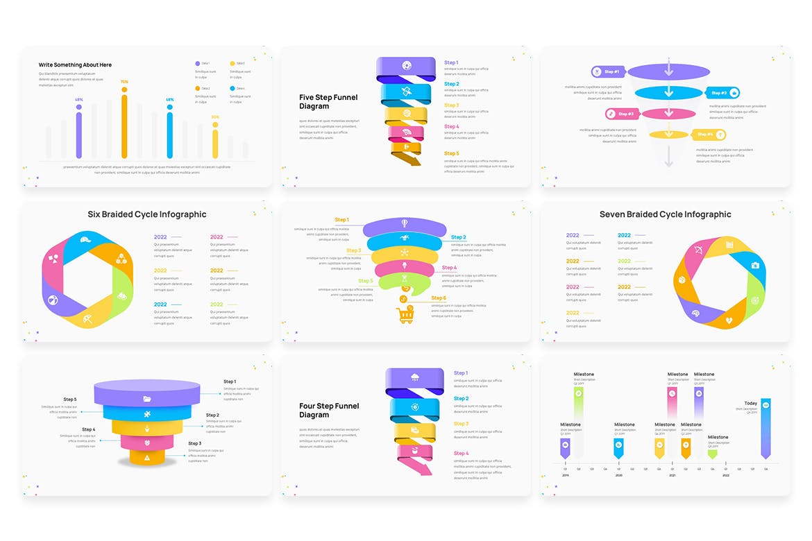 数据展示信息图表元素PPT幻灯片模板下载 Gifted Infographic Powerpoint Template 幻灯图表 第4张