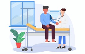 检查患者矢量插画 Check Up Patient Illustration