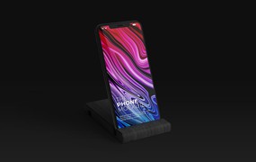 暗黑场景苹果手机屏幕展示样机 Phone Mockup