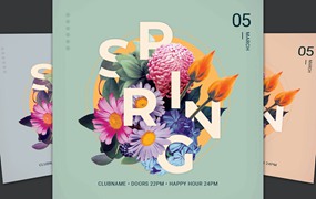 春季田野清爽派对宣传单设计 Spring Flyer