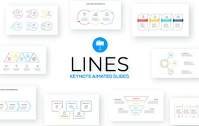 动画线条Keynote幻灯片模板素材 Lines Animated Keynote Infographics