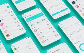 外汇和股票市场交易App移动应用UI套件 Trading in Forex & Stock Market Mobile App Ui Kit