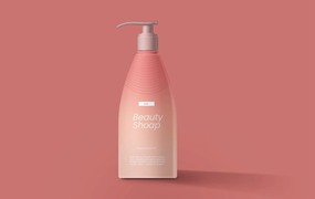 美容产品洗液瓶包装设计样机 Cosmetic Lotion Bottle Mockup