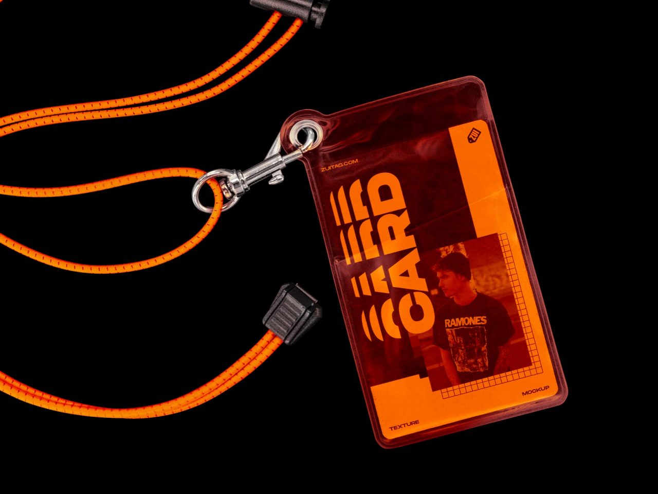 塑料身份证和挂绳样机 PLASTIC ID CARD AND LANYARD MOCKUP 样机素材 第2张