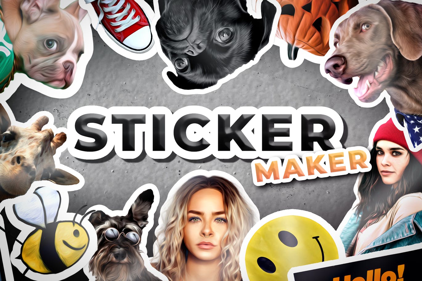 卡通贴纸效果照片处理PS动作 Sticker Maker – Photoshop Action 插件预设 第1张