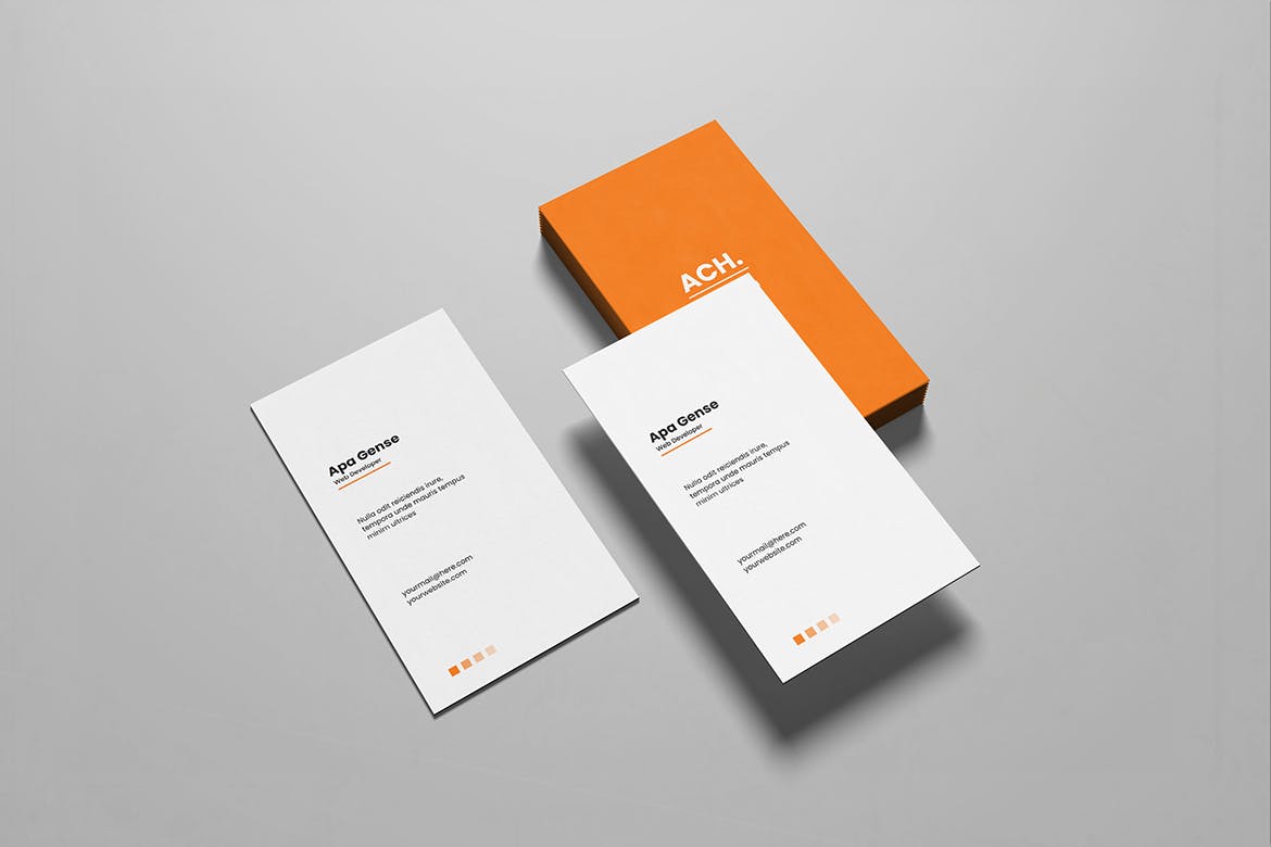 简约的竖版名片设计样机 Clean Portrait Business Card Mockup 样机素材 第4张