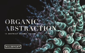 三维渲染现代科学化学蜂窝珊瑚有机生物抽象3D形状PNG素材 Organic Abstraction Vol.2