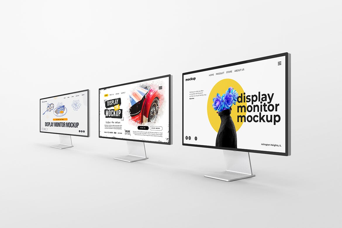 苹果显示器样机模板 Display Monitor Mockup 样机素材 第3张