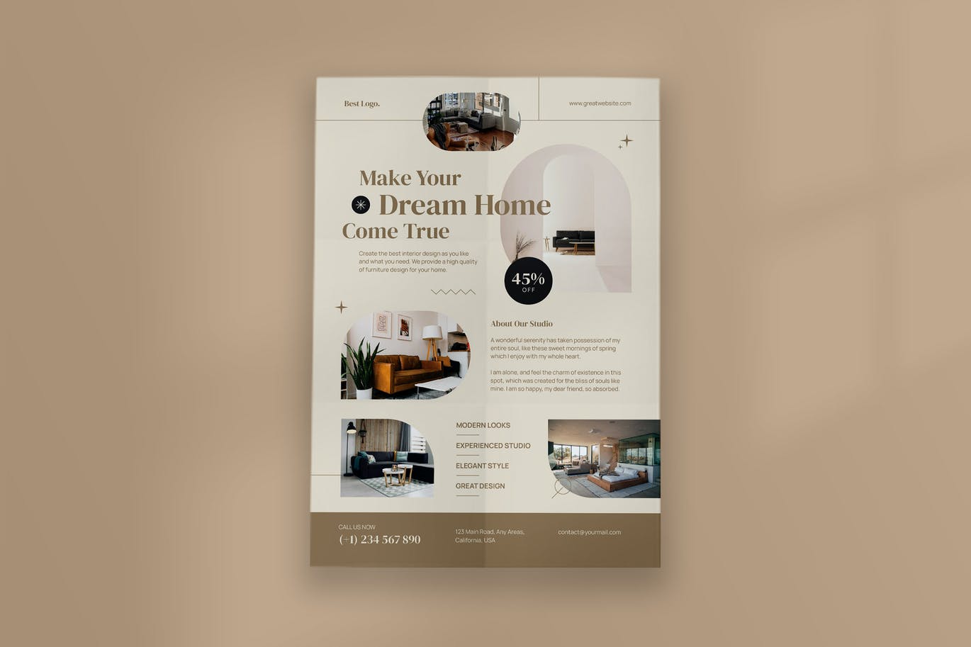 复古主题家具传单模板 Furniture Flyer Template – Vintage Theme 设计素材 第1张