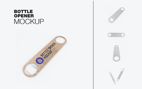 木制开瓶器/开瓶匙包装设计样机 Set Wooden Opener Mockup