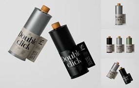 金属瓶包装标签设计样机 Metal Bottle Mockup