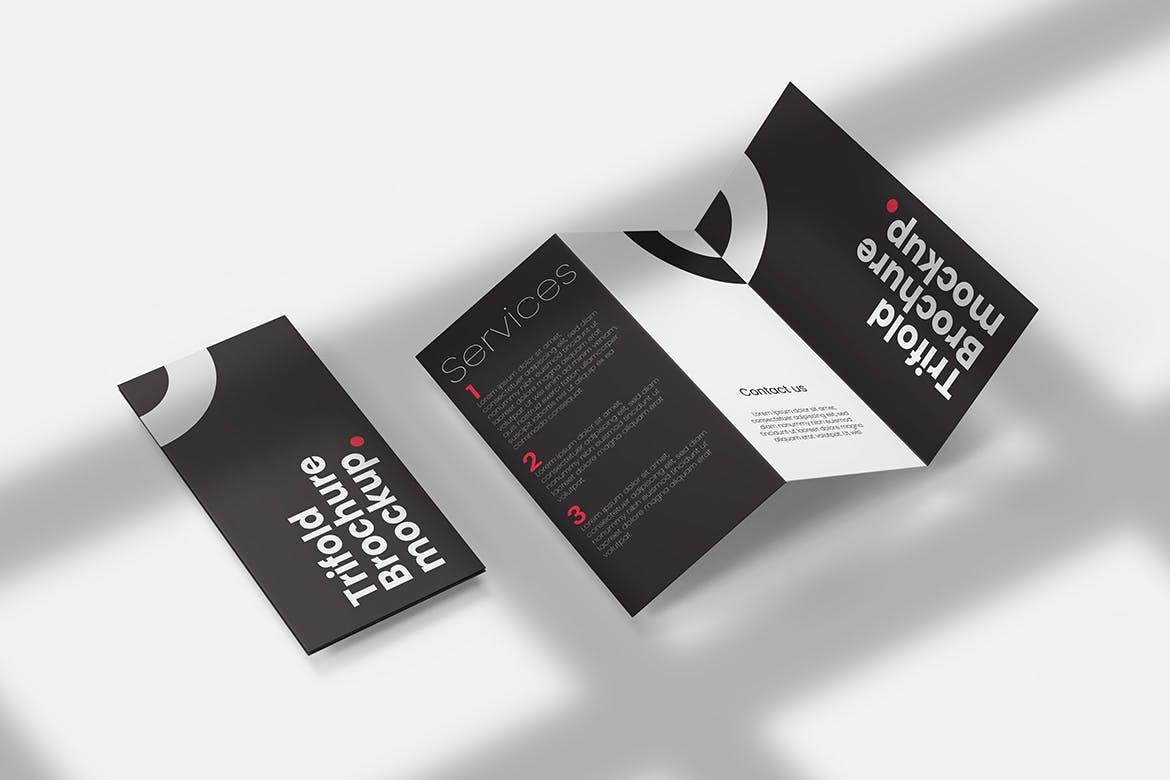 三折页小册子设计样机PSD模板 Trifold Brochure Mockups PSD Template 样机素材 第3张