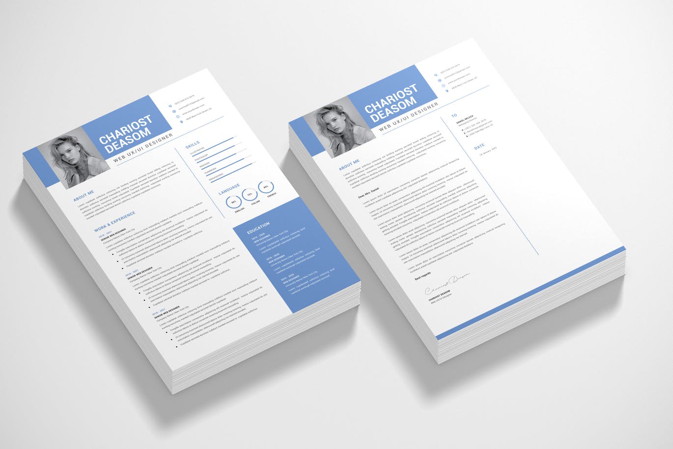 海报CV简历设计模板 Flyer – CV Resume Template 设计素材 第1张