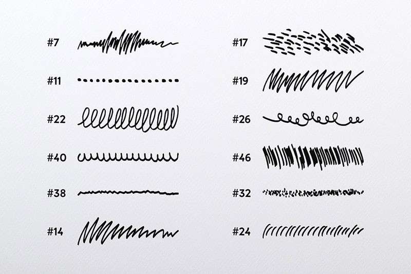 50个涂鸦手绘线条AI笔刷 笔刷资源 第2张