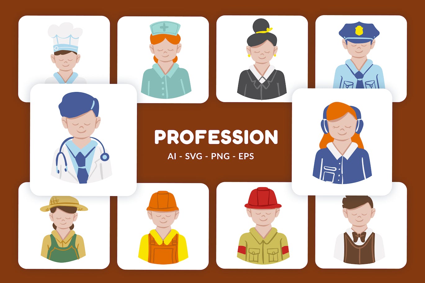 职业角色矢量插画 Profession Vector Illustration 图片素材 第1张