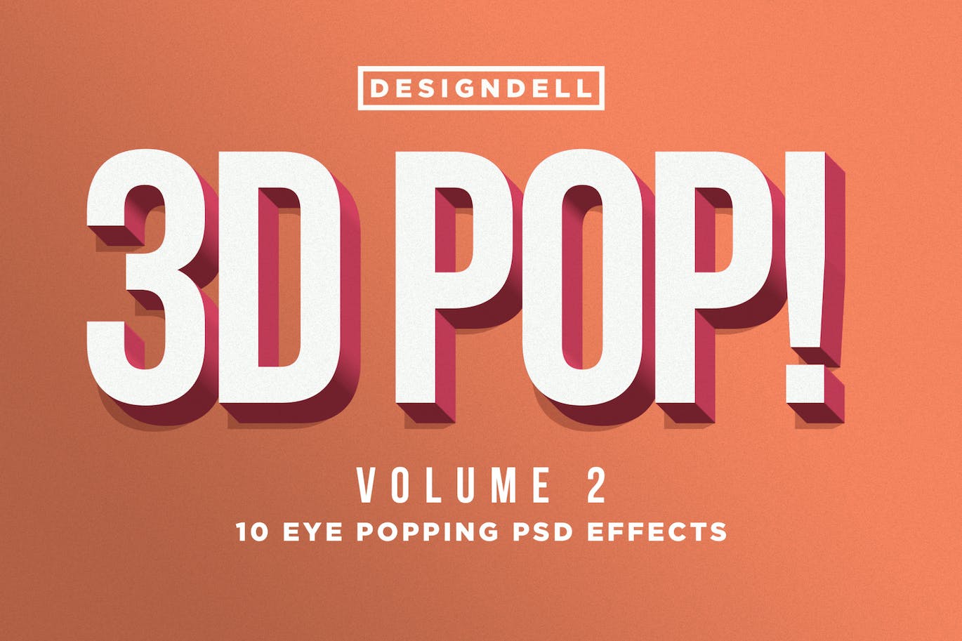 3D立体风格ps文字效果样式v2 3D POP! Photoshop Effects Vol. 2 设计素材 第1张