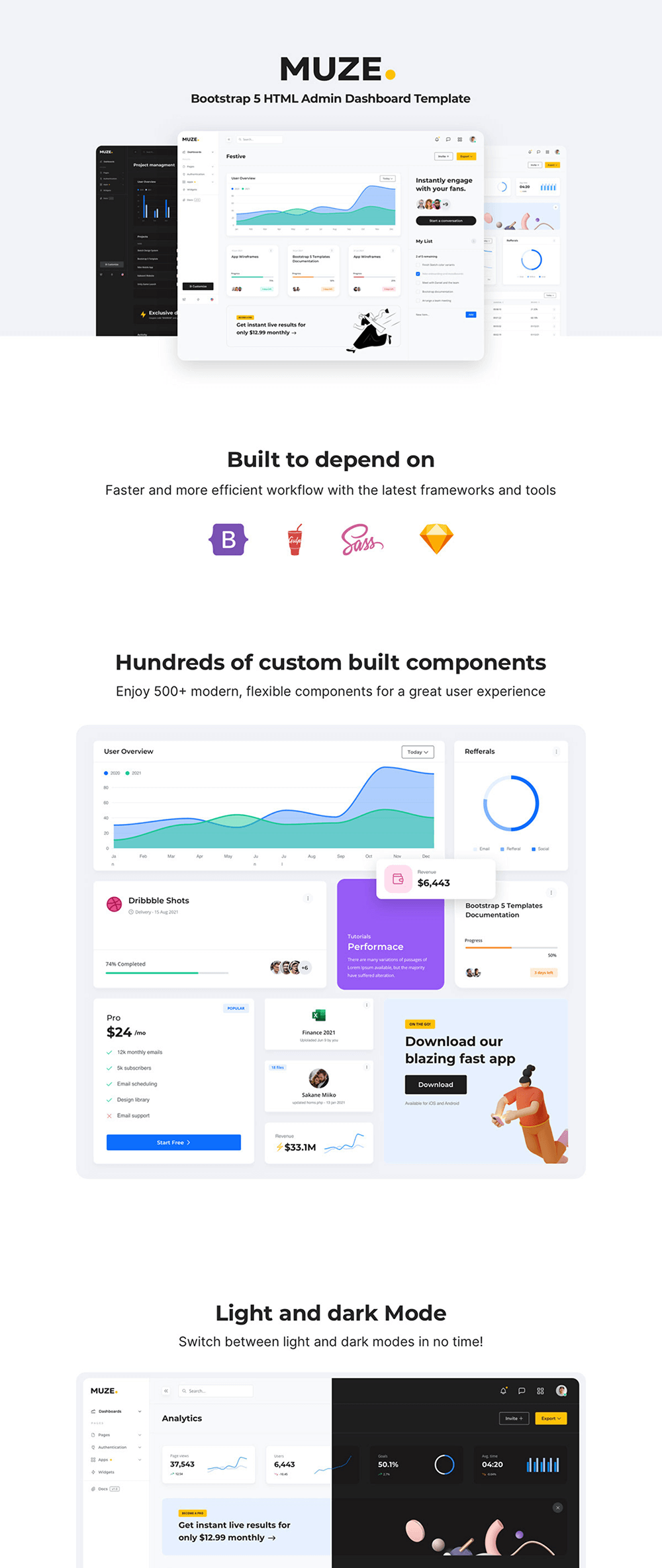 Bootstrap 5 HTML管理仪表盘模板 APP UI 第1张