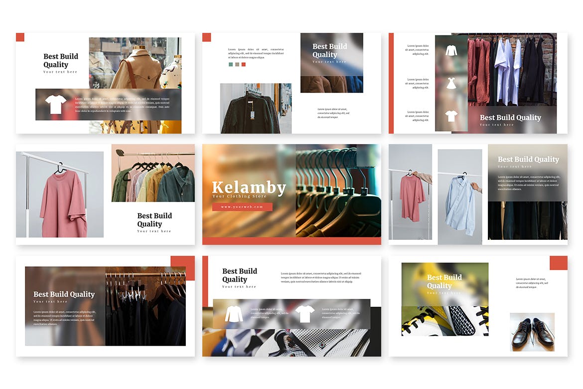 服装鞋店产品ppt幻灯片设计模板 Kelamby – Powerpoint Template 幻灯图表 第3张