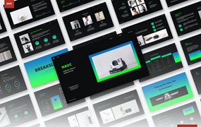 深色渐变PPT演示幻灯片模板 Nauc Powerpoint Presentation Template