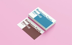 堆叠名片信息展示样机模板 Business Card Mockups