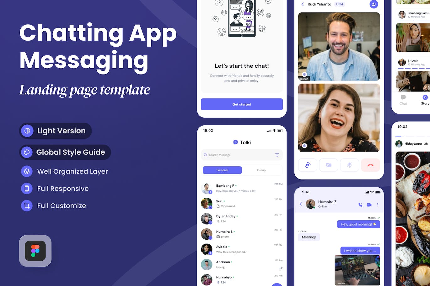 聊天App移动应用程序UI套件 Tolki – Chatting Mobile App UI Kits APP UI 第1张