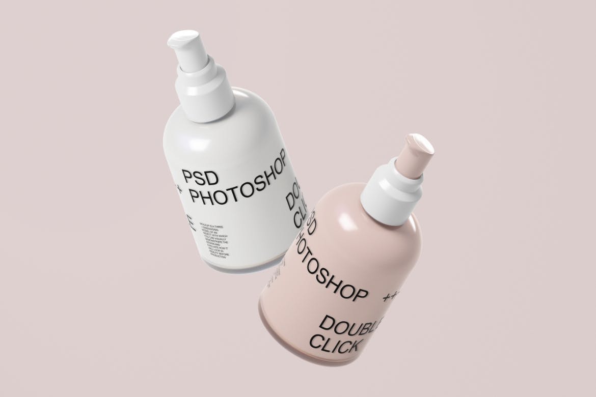 化妆品瓶产品包装样机集 Cosmetic Bottle Mockup Set 样机素材 第3张