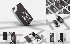 三折页宣传册设计样机PSD模板 Trifold Brochure Mockups PSD Template