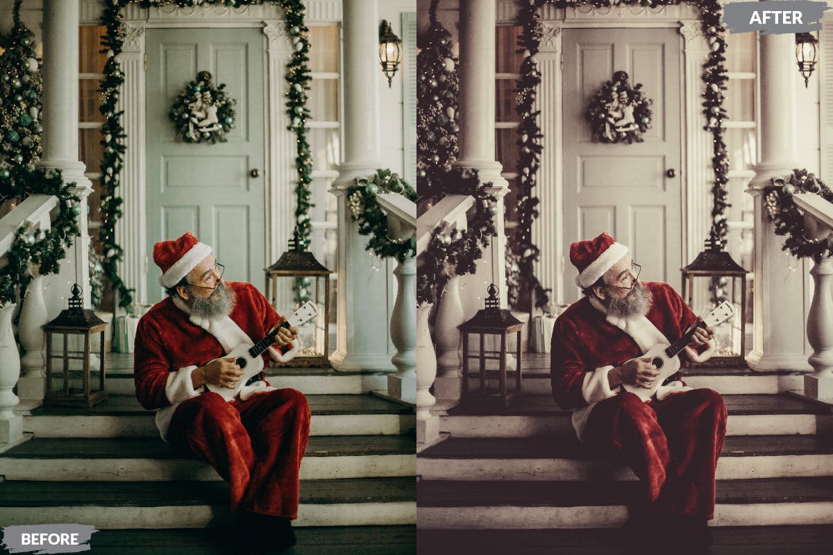 圣诞照片处理复古滤镜LR预设 Vintage Christmas Lightroom Presets DekstopMobile 插件预设 第2张