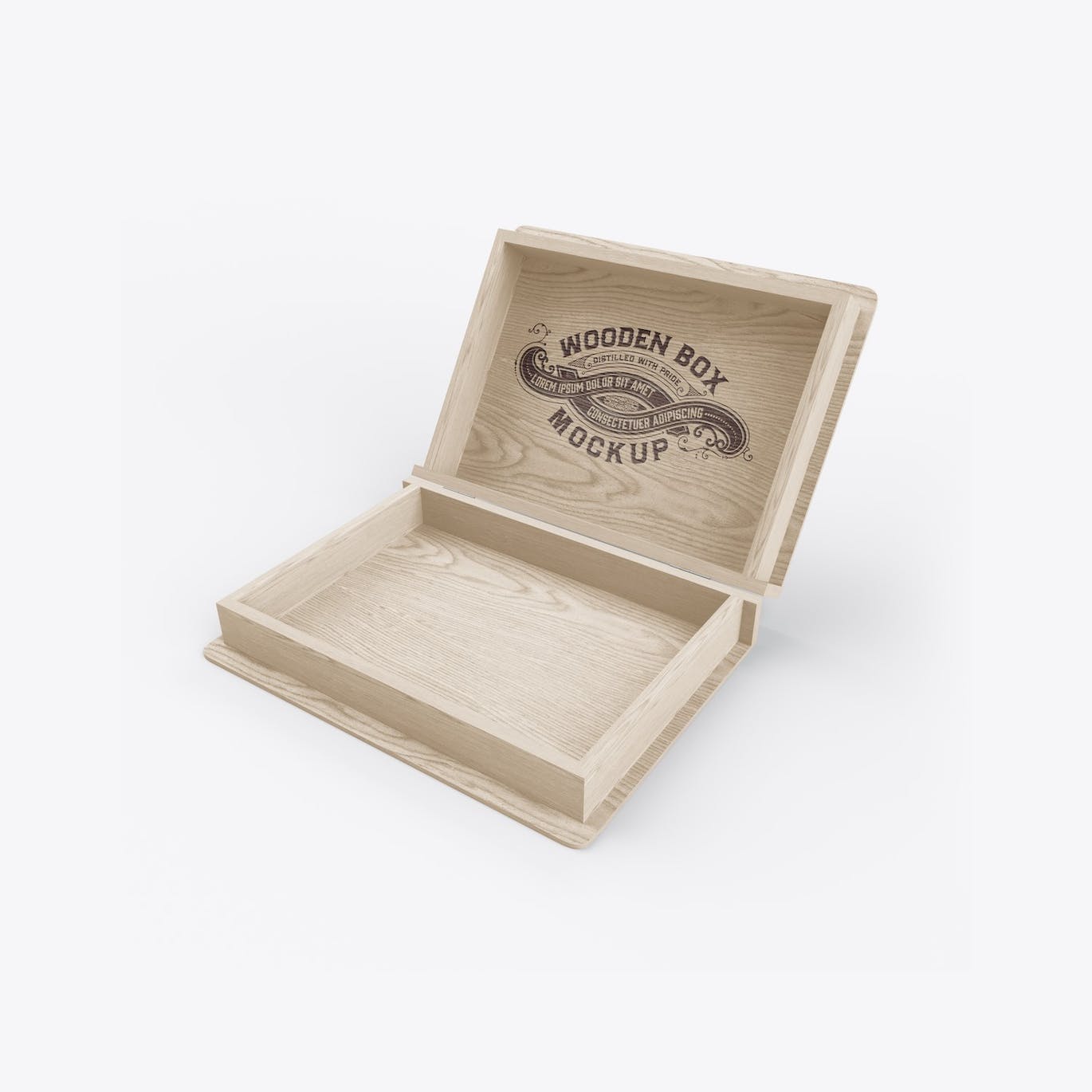 木箱木盒Logo设计样机 Wooden Box Mockup 样机素材 第2张