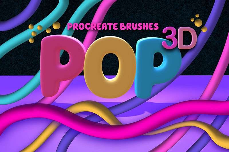 3D立体POP字体效果Procreate笔刷 笔刷资源 第1张