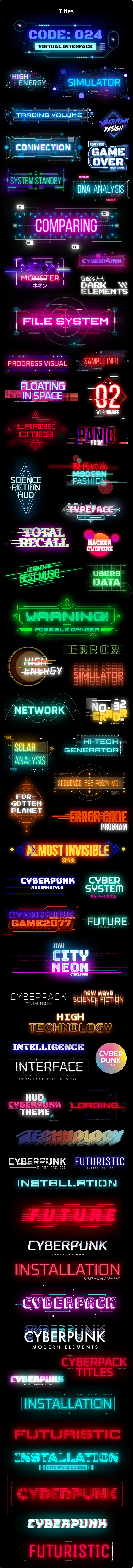 AE+PR插件：赛博朋克电影未来派发光标题高科技介绍工具包 cyberpunk-titles-lowerthirds-and-backgrounds 插件预设 第8张