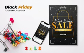 黑色星期五促销宣传单设计模板 Black Friday Sale Flyer