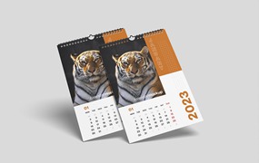 活页挂历日历设计样机 Wall Calendar Mockup