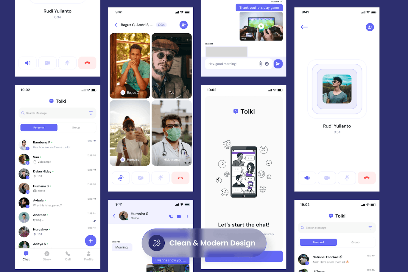 聊天App移动应用程序UI套件 Tolki – Chatting Mobile App UI Kits APP UI 第2张