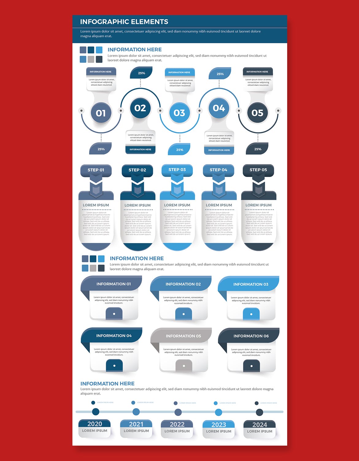 流程步骤图表元素设计素材 Infographic Elements 幻灯图表 第7张