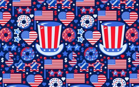 美国国家无缝图案素材 American National Seamless Pattern