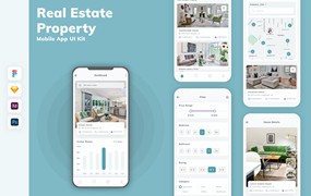 房地产和物业App移动应用设计UI工具包 Real Estate & Property Mobile App UI Kit