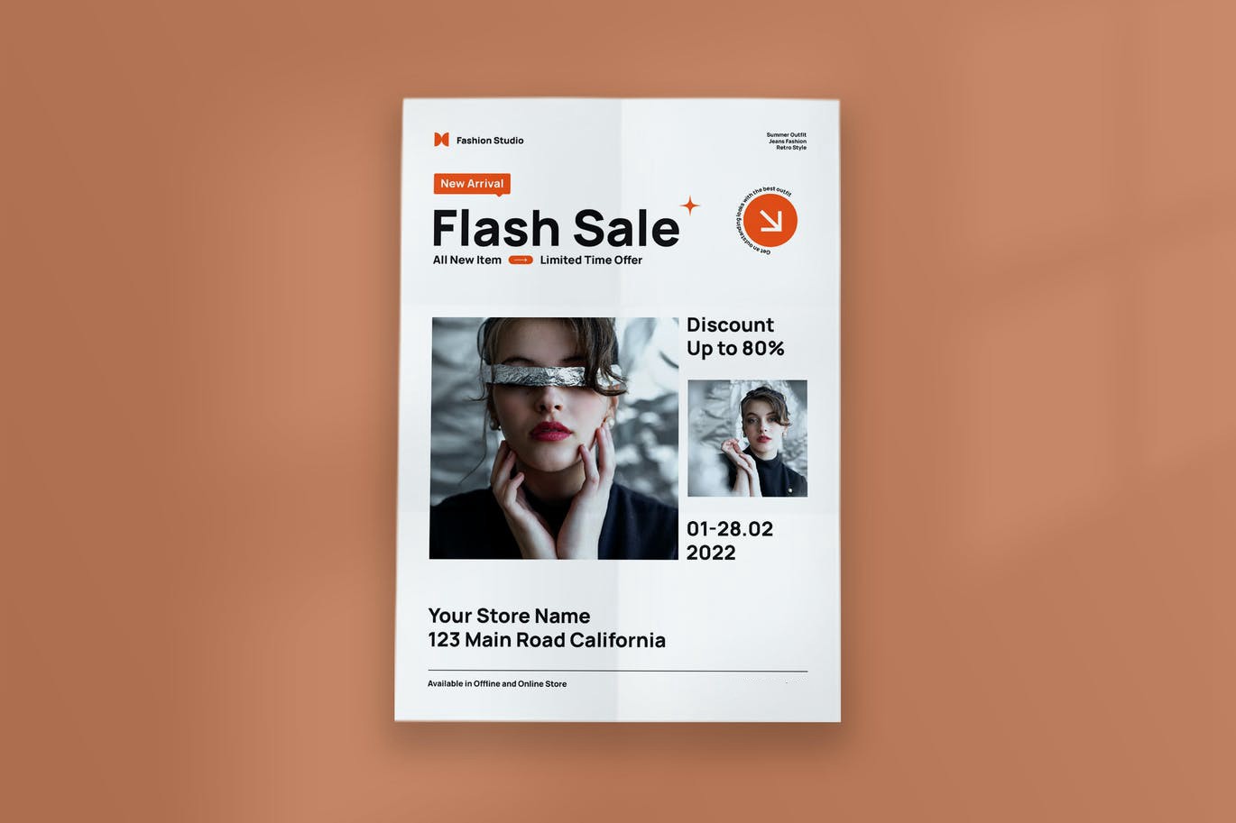 现代瑞士风格闪电销售传单模板 Flash Sale Flyer Template – Modern Swiss Style 设计素材 第1张