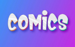 漫画3D立体文字效果模板 Comic 3D Text Effect