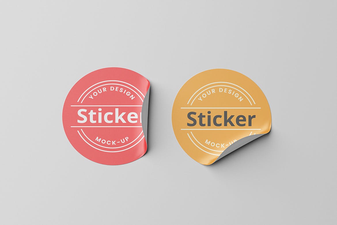 圆形贴纸Logo图案设计样机 Round Stickers Mockup 样机素材 第5张