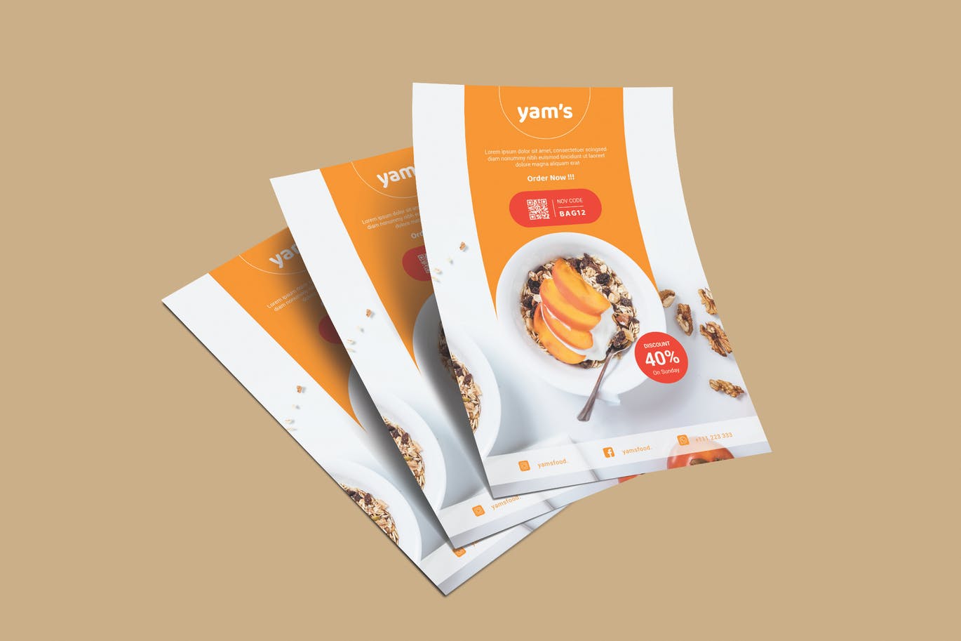 极简主义健康食品宣传单设计 Healthy Food – Flyer Template Design 设计素材 第5张