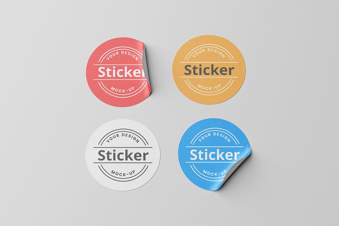 圆形贴纸Logo图案设计样机 Round Stickers Mockup 样机素材 第3张