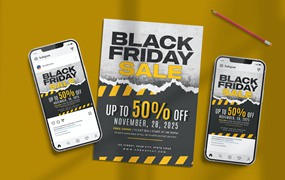 黑色星期五促销传单和海报模板下载 Black Friday Sale Flyer and Poster Template